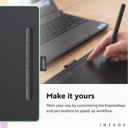 Wacom Intuos Medium Bluetooth Graphics Drawing Tablet, Portable