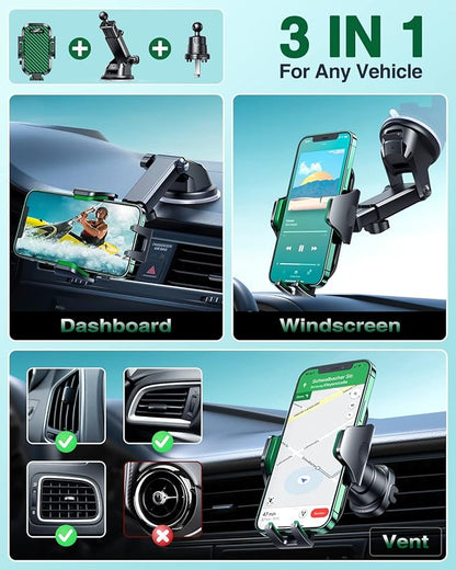VANMASS True Military-Grade Car Phone Holder Strongest Suction & Clip Cell