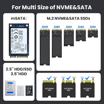 CR311 3-in-1 SSD Cloner, USB3.2 Gen2*2 M.2 Reader, Supports M.2 NVMe/SATA