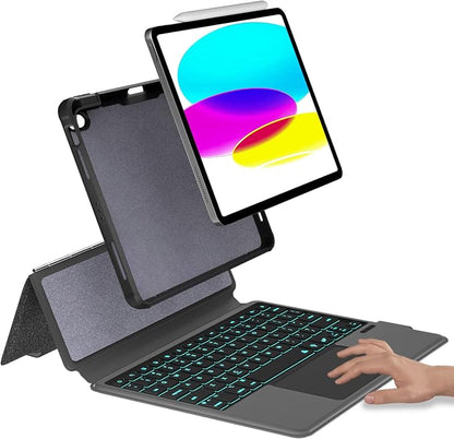 Keyboard Case for iPad 10th 10.9" 2022, iPad 11" A16 11th 2025-7 Color Backlight