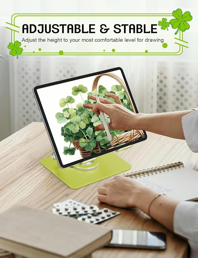 Tablet Stand for iPad, 360° Rotating Desktop Holder