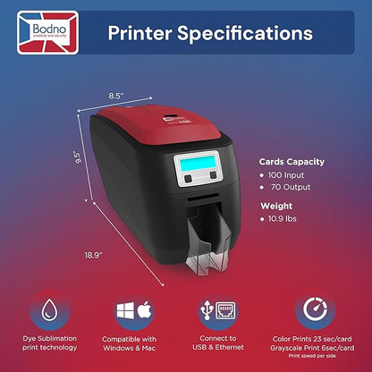 Bodno Magicard 400X Dual Sided ID Card Printer & Complete Supplies Package ID