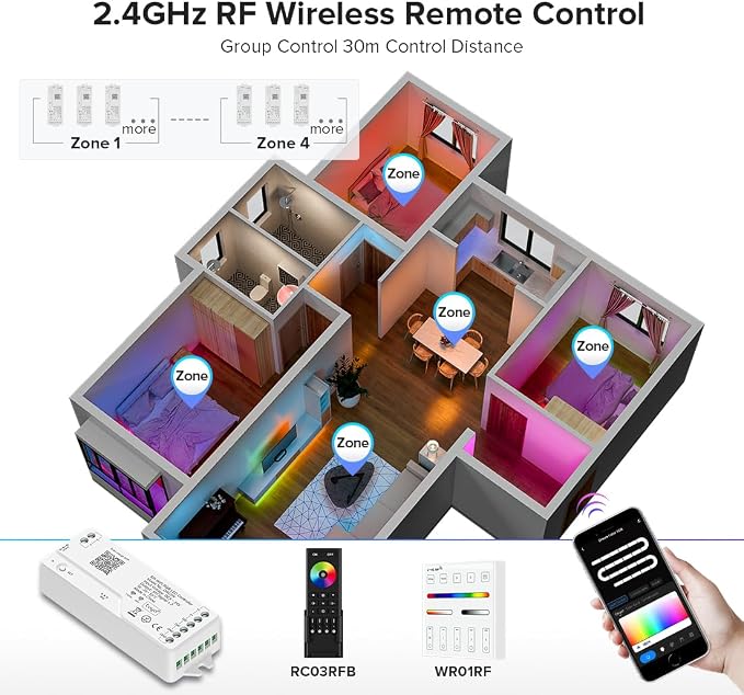 BTF-LIGHTING 2.4G WiFi DR03W RGB SPI Controller Tuya APP/Smart Life/Google
