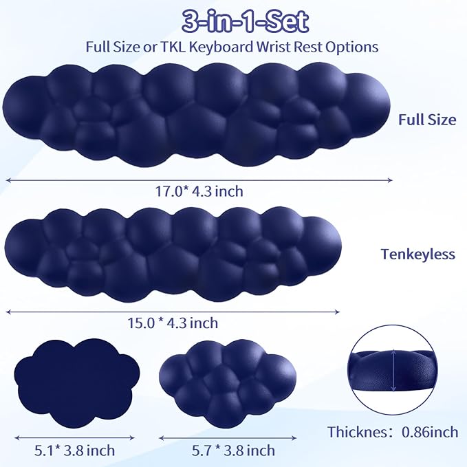 Cloud Wrist Rest Keyboard, Cloud Keyboard Wrist Pad Set