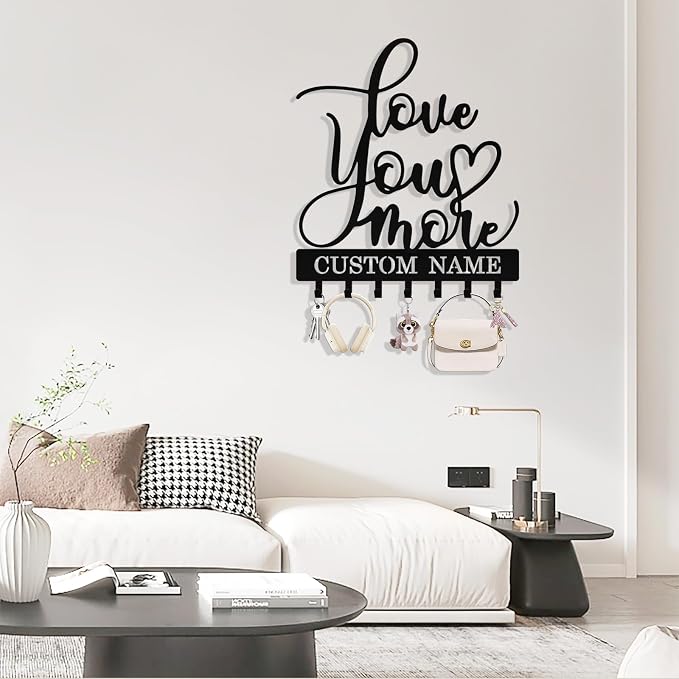 Personalized Key Holder Wall Mount, Custom Metal Key Rack Key Holder