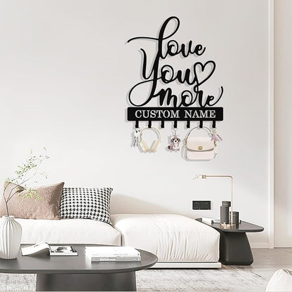 Personalized Key Holder Wall Mount, Custom Metal Key Rack Key Holder
