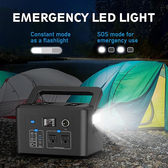 Portable Power Station 600W, Powkey 296Wh Battery Backup