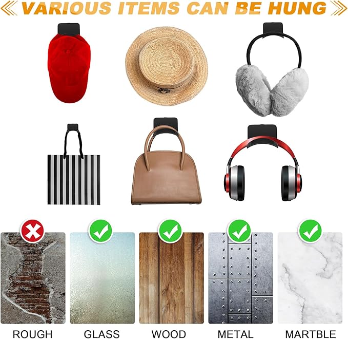12 Pcs Headphone Wall Hangers Adhesive Gaming Headset Holder Hooks