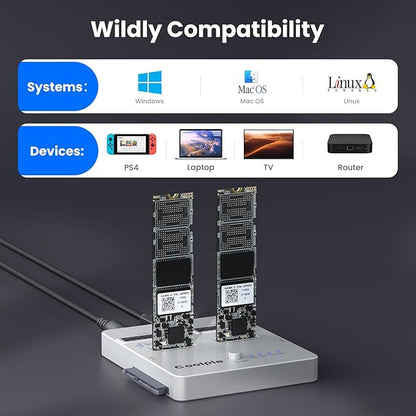 CR311 3-in-1 SSD Cloner, USB3.2 Gen2*2 M.2 Reader, Supports M.2 NVMe/SATA
