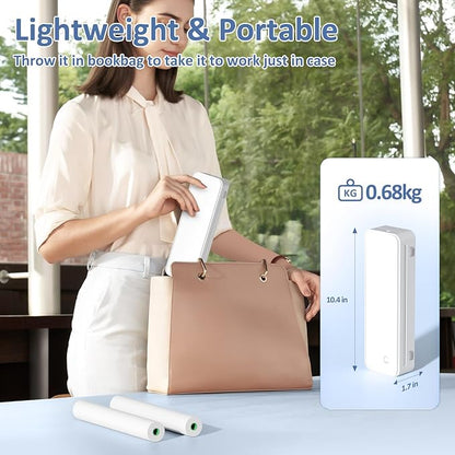 Inkless Portable Printer for Travel, Wireless Thermal Printer Supports 8.5 x 11