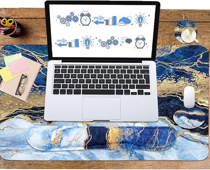 4-in-1 Large Gaming Mouse Pad, Keyboard Wrist Rest Pad & Wrist Support Mousepad