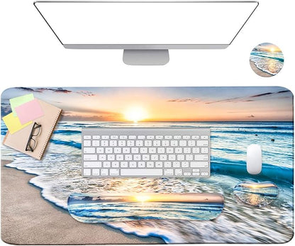 4-in-1 Large Gaming Mouse Pad, Keyboard Wrist Rest Pad & Wrist Support Mousepad
