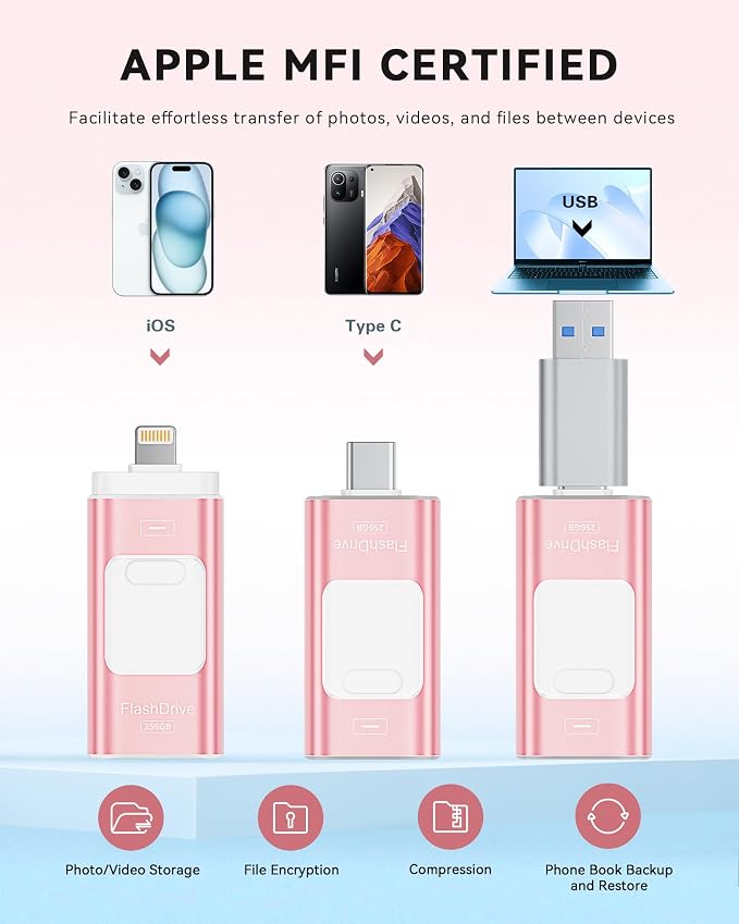 Apple MFi Certified 256GB Flash Drive