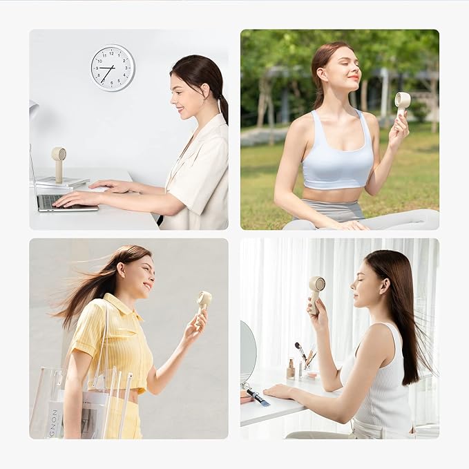 JISULIFE Mini Portable Fan-Bladeless Safe Design, Powerful Turbo Handheld Fan