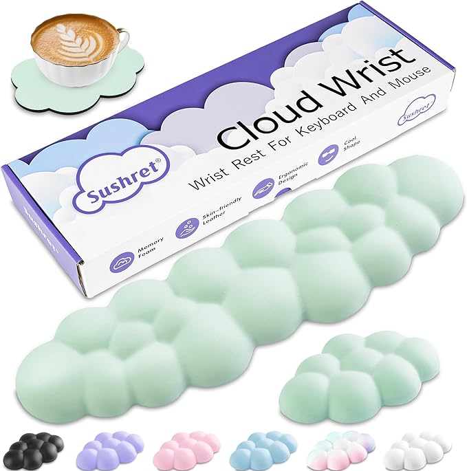 Cloud Wrist Rest Keyboard, Cloud Keyboard Wrist Pad Set