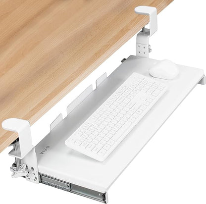 VIVO Large Height Adjustable Under Desk Keyboard Tray, C-clamp Mount System