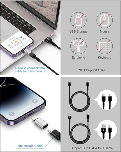 USB C to Lightning Adapter, 4 Pack Fast Charging Data Sync Lightning to USB