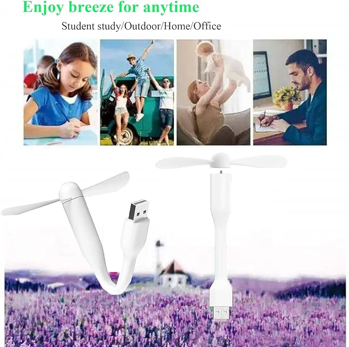 Mini USB Fan, Portable Pocket Fan USB-A Powered Little Cooler, Quiet Operation