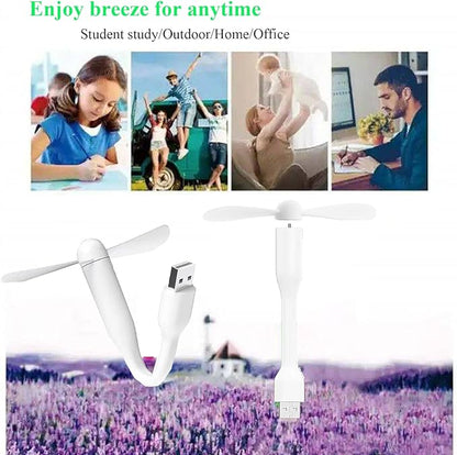 Mini USB Fan, Portable Pocket Fan USB-A Powered Little Cooler, Quiet Operation