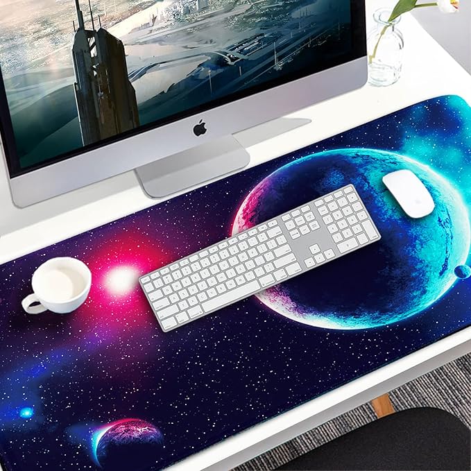 Naukay Gaming Mouse Pad, 31.5x15.7 inch Large Extended Computer Keyboard Mouse