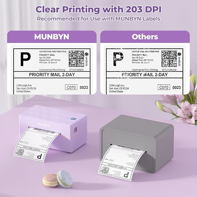 MUNBYN Bluetooth Thermal Label Printer, 130B Wireless 4x6 Shipping Label Printer
