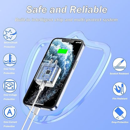 iPhone Fast Charger, 2 Pack PD USB C Wall Charger Block Plug