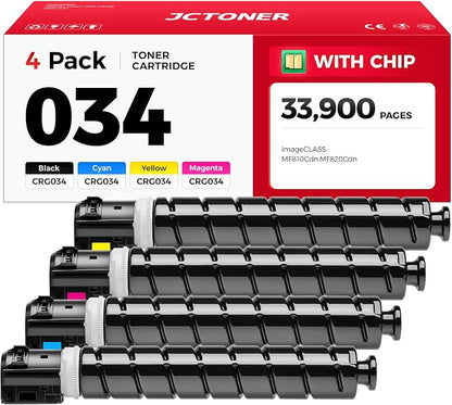 034 CRG034 Toner Cartridge Set 4-Pack High Yield Replacement
