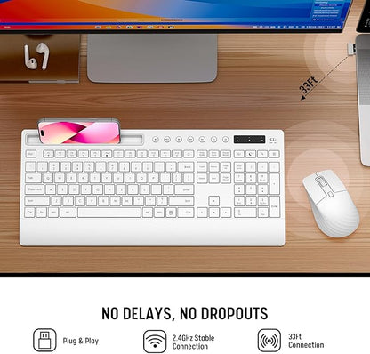 White Wireless Keyboard and Mouse Combo