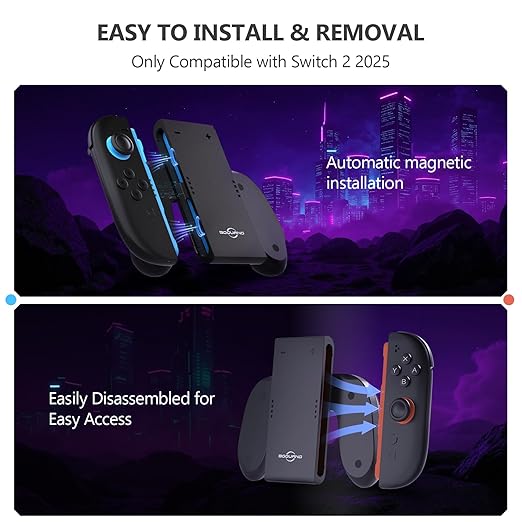 Switch 2 Joycon Charging Grip, Super Magnetic Charger Handle