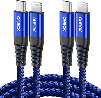 USB C to Lightning Cable 6FT 2Pack Apple MFi Certified iPhone Fast Charger Type
