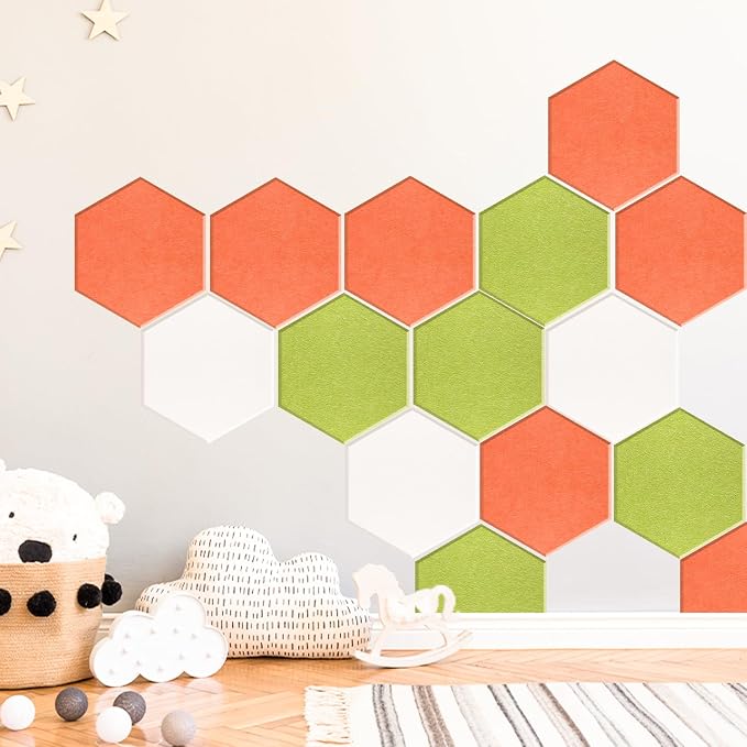 Mollywell Hexagon Acoustic Panels, High Density, Soundproofing, Decorative