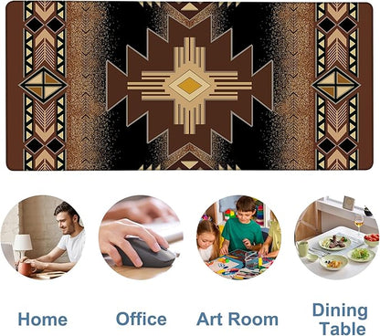 Large Mouse Pad Aztec Pattern Gaming Desk Pad Computer Keyboard Non-Slip