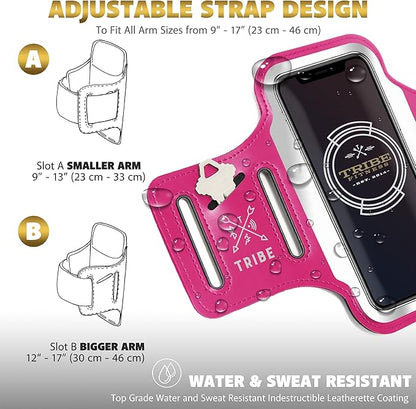 TRIBE Running Phone Holder Armband. iPhone & Galaxy Cell Phone Sports Arm Bands
