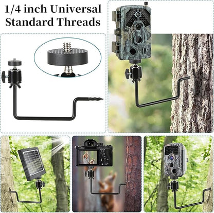 Trail Camera Mount, Hunting Accessories, 360° Adjustable Tree Screw Mounting