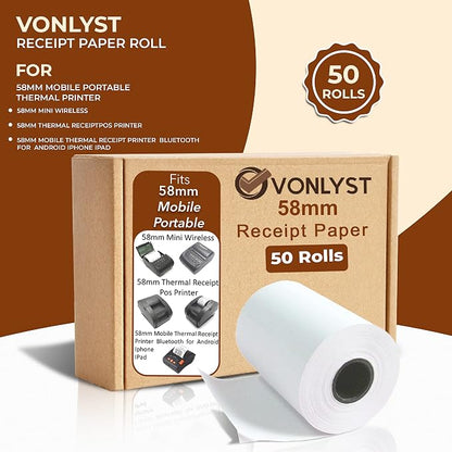 Receipt Paper Roll for 58mm Mobile Portable Thermal Printer