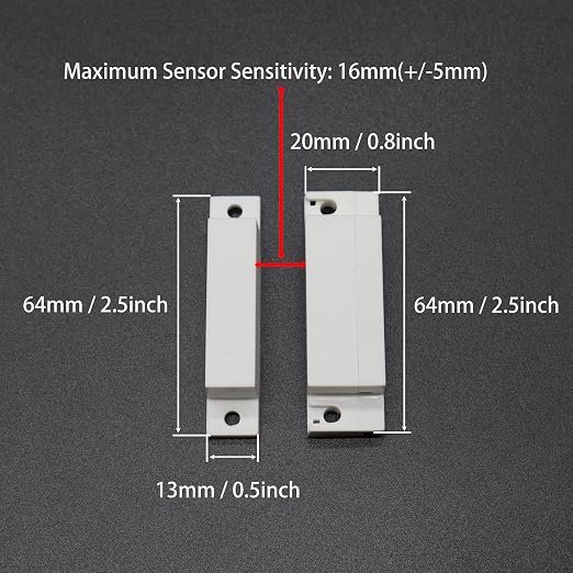 Magnetic Reed Switch NC NO COM Surface Mount Wired Door Window Contact Sensor