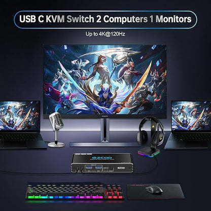4K@120Hz USB-C HDMI2.1 KVM Switch