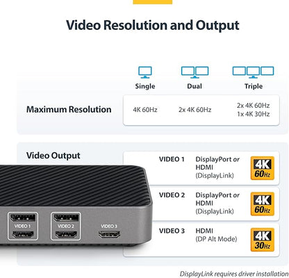 StarTech.com USB-C Triple Monitor Docking Station