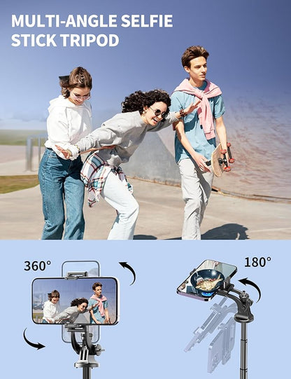 Aluminum 71" Phone Tripod with Remote, Extendable & Compatible with iPhone