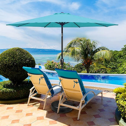 Simple Deluxe 9' Patio Umbrella Outdoor Table Market Yard Umbrella with Push Button Tilt/Crank