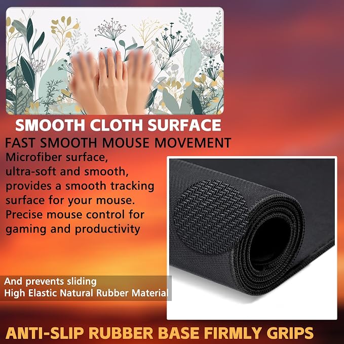 Desk Mat, Wildflowers Large Gaming Mouse Pad