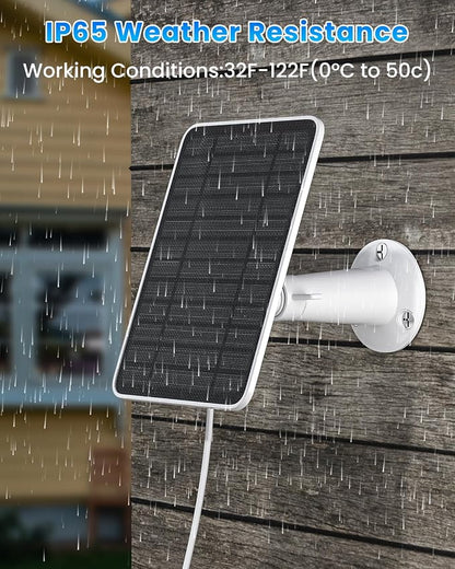 5W Solar Panel for Ring Camera, Solar Panel Charger Compatible