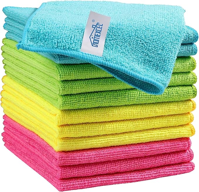 HOMEXCEL Microfiber Cleaning Cloth, 12 Pack Cleaning Rags, Cleaning Towels