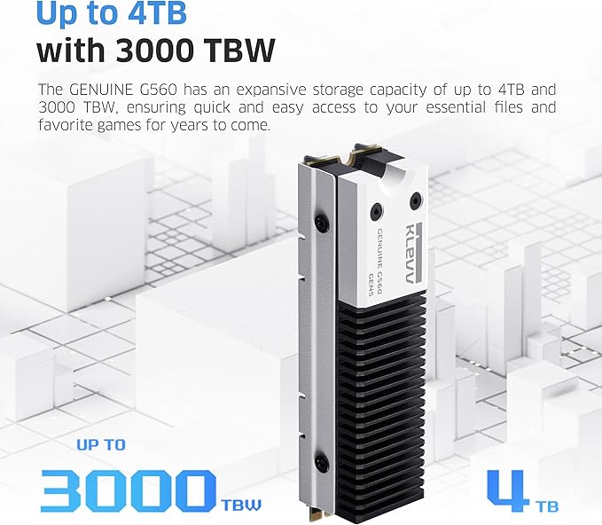 KLEVV Genuine G560 2TB M.2 2280 NVMe PCIe Gen5x4 Internal SSD Heatsink Included