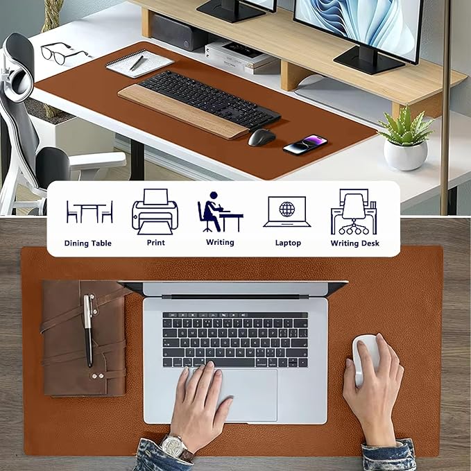 PU Leather Desk Pad Protector Gaming Mouse Pad Non Slip Desk Mat