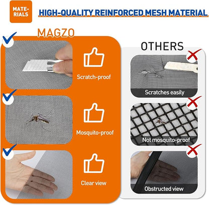 MAGZO Customized Window Screen, Screen Mesh Attachable and Detachable