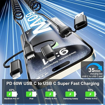 Coiled Multi Charging Cable