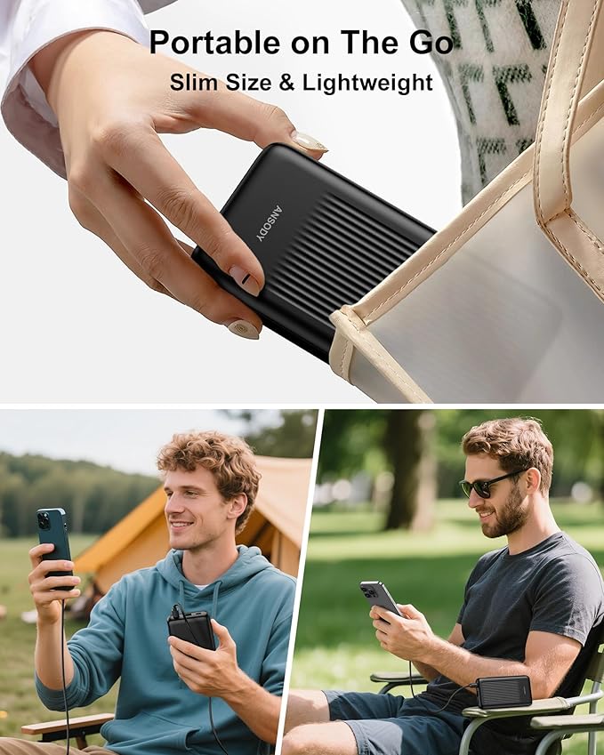 2-Pack 10000mAh Power Bank Fast Charging, 22.5W Compact USB C Portable Charger
