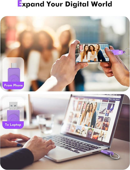 MOSDART 64GB USB3.1 Fast Speed C and A Dual Flash Drive, exFAT Memory Stick