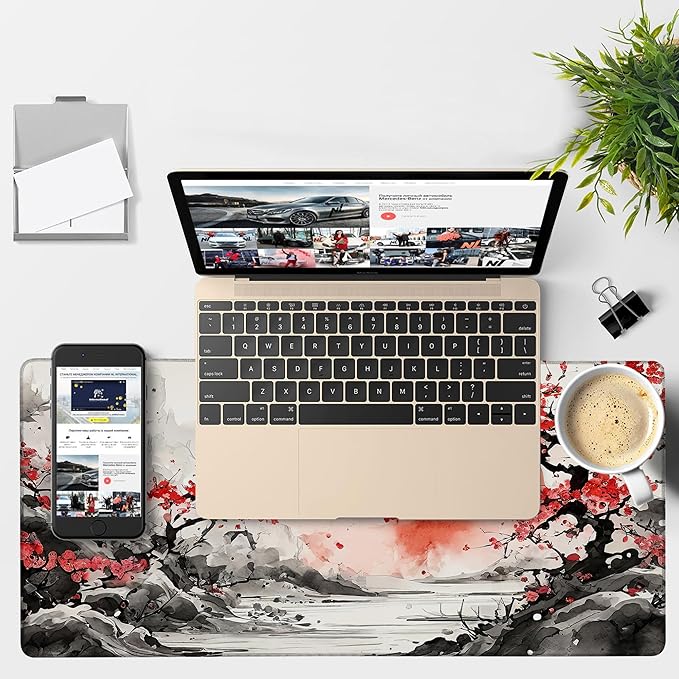 Large Mouse Pad Ink Painting Gaming Desk Pad Computer Keyboard Non-Slip